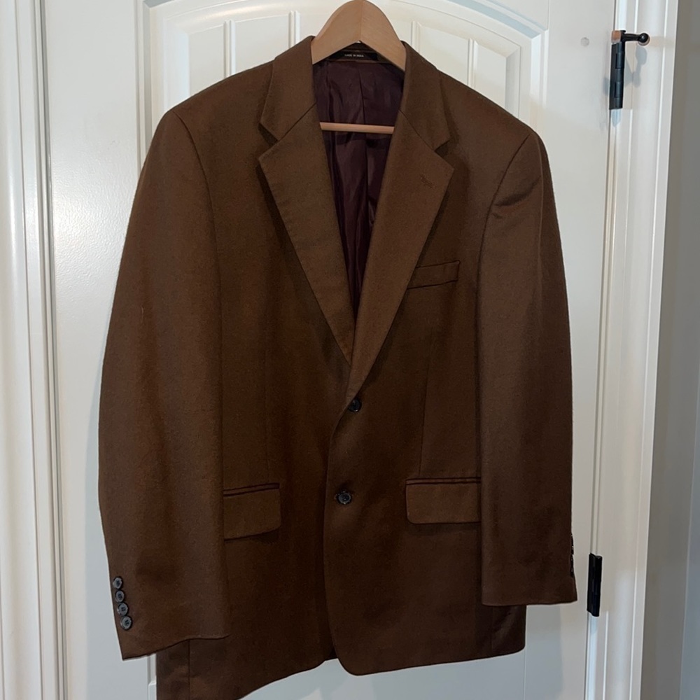 100% cashmere dark camel brown sports coat blazer 41 Reg work office